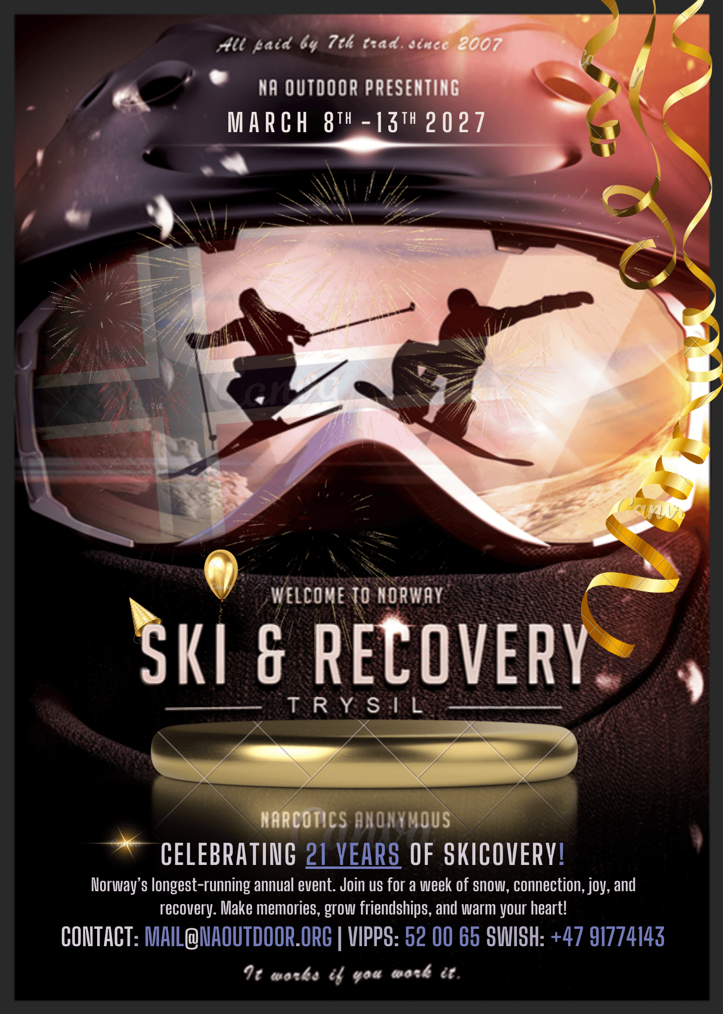NA Outdoor — Ski & Recovery Trysil, March 8–13 2027 (21 years)